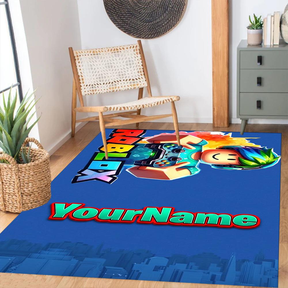 Roblox 491 Customize Your Name Floor Mat Perfect for Balcony Living Rooms Game Room Study room Anti-slip Rug Anime Office Decor Wedding Party Gift