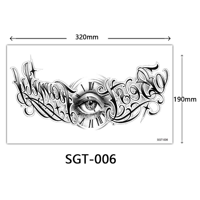 

Цветочная тату-наклейка на грудь, Наклейка-тату на грудь, Цветная тату-наклейка с большой картинкой на половину ногтя 190*320MM