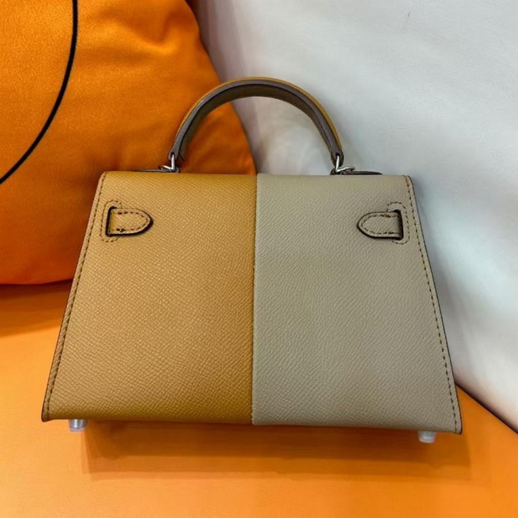 2025 Neue Leder Damen Tasche Kai-Li Tasche Palmenmuster Farbkombination Handtasche Umhängetasche Schrägband Mode Mini Kleine Tasche