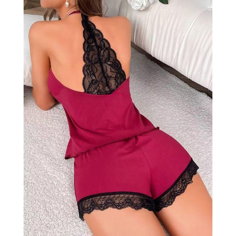 2023 European and American New Lace Stitching Home Underwear Set Women Lace Splicing Set