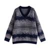 Chuyu Women's Loose Fit Fair Isle Jacquard Sweater