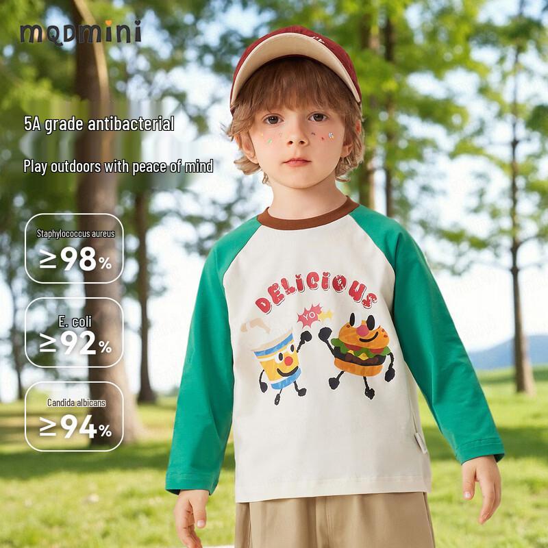 MQDMINI Boys  5A Antibacterial Long Sleeve T-shirt 90