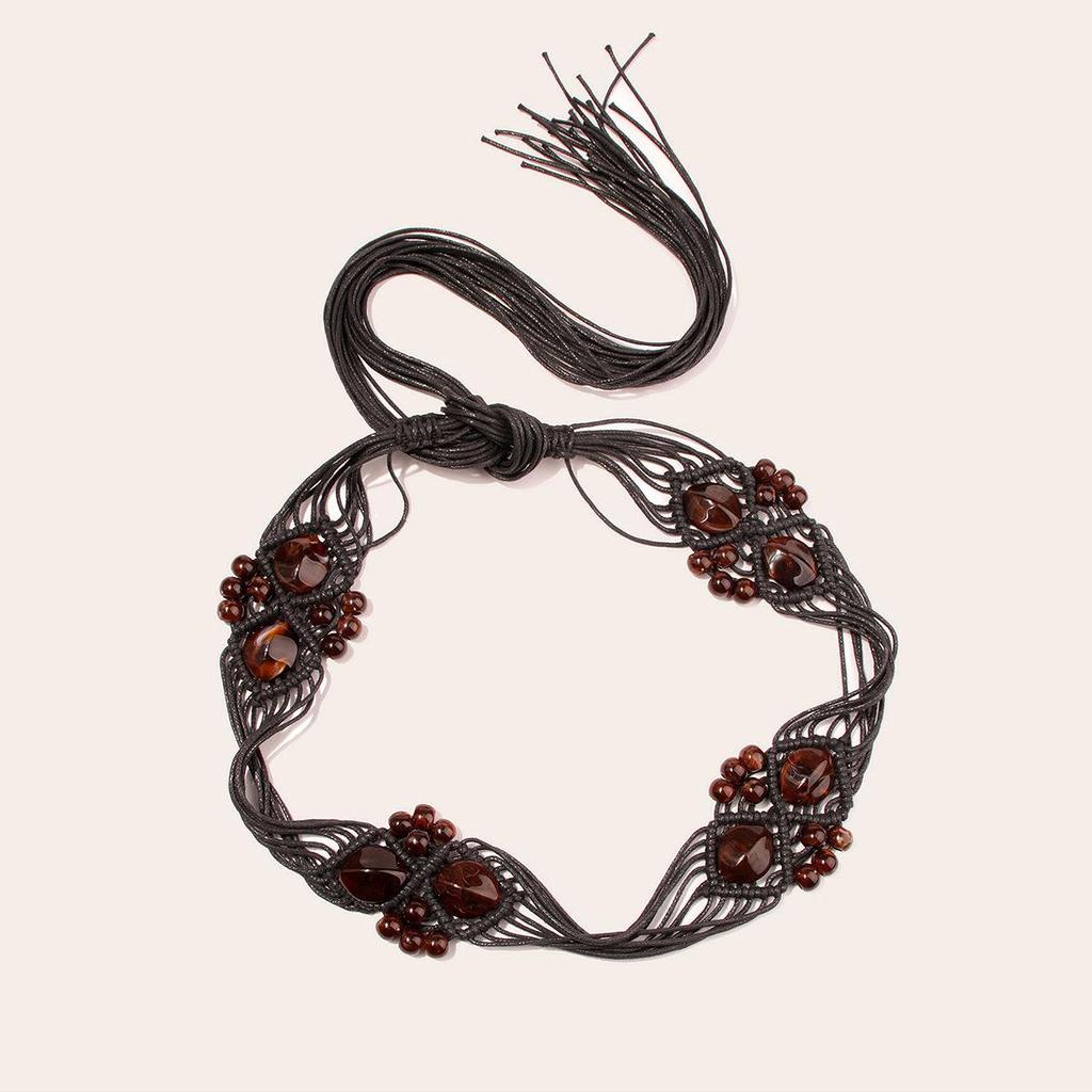 Bohemian Handmade Resin Beaded Knotted Women's Belt