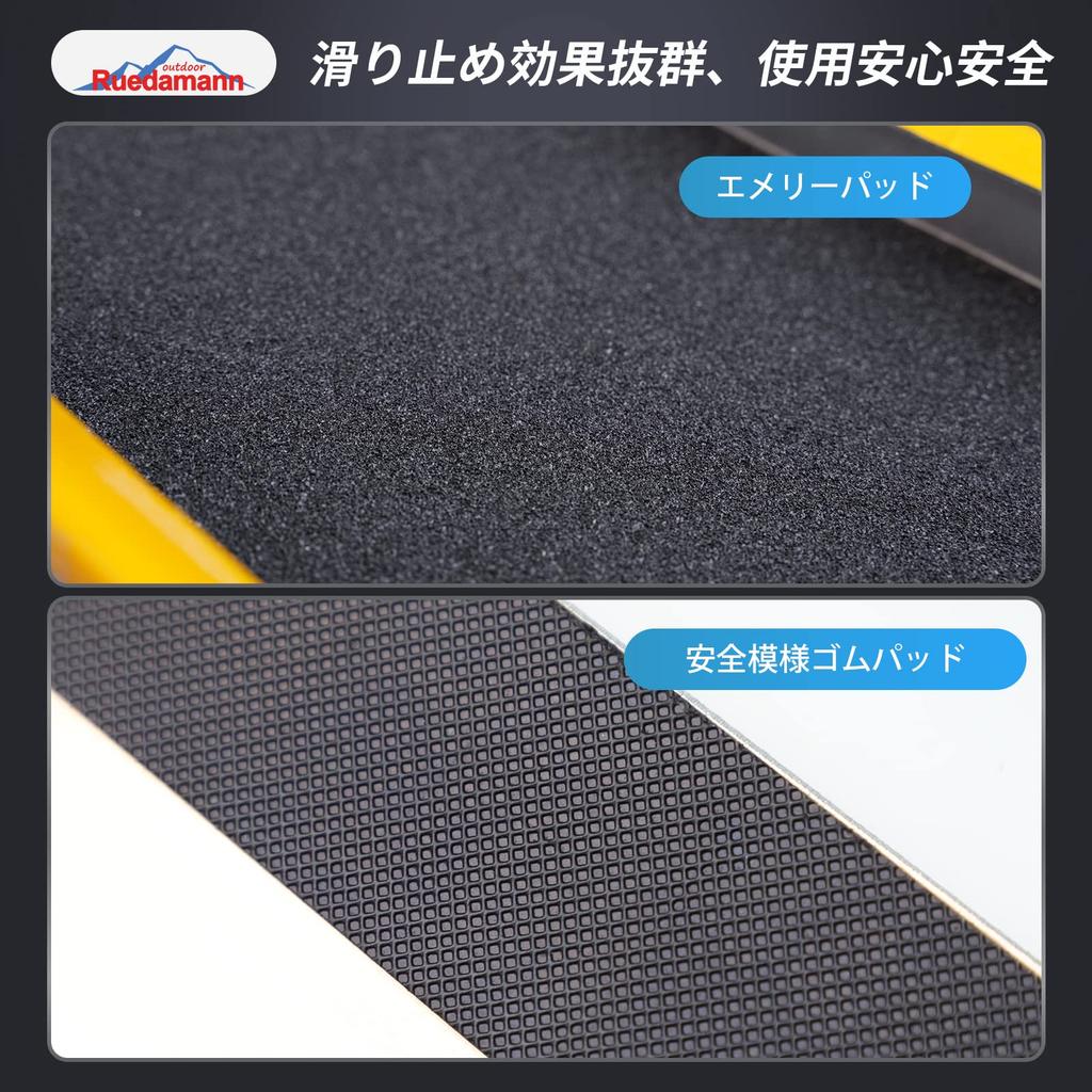 Ruedamann Rower 120cm 300kg Waga Lekka Aluminiowa Rampa z Poręczami na Trawnik i Farmę do i Załadunku Lekkich Ciężarówek Rampa, Długa, Pojemność, Szeroka,