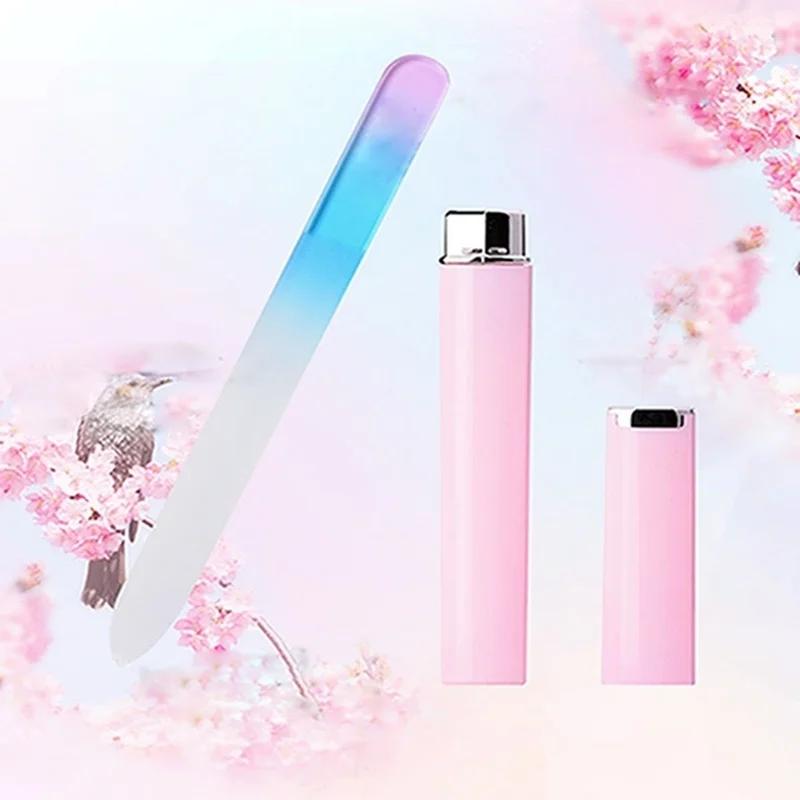 1PC Colored Crystal Glass Nail File Professional Polished Sandblasted Glass Nail File Available On Both Sides Manicure Tools