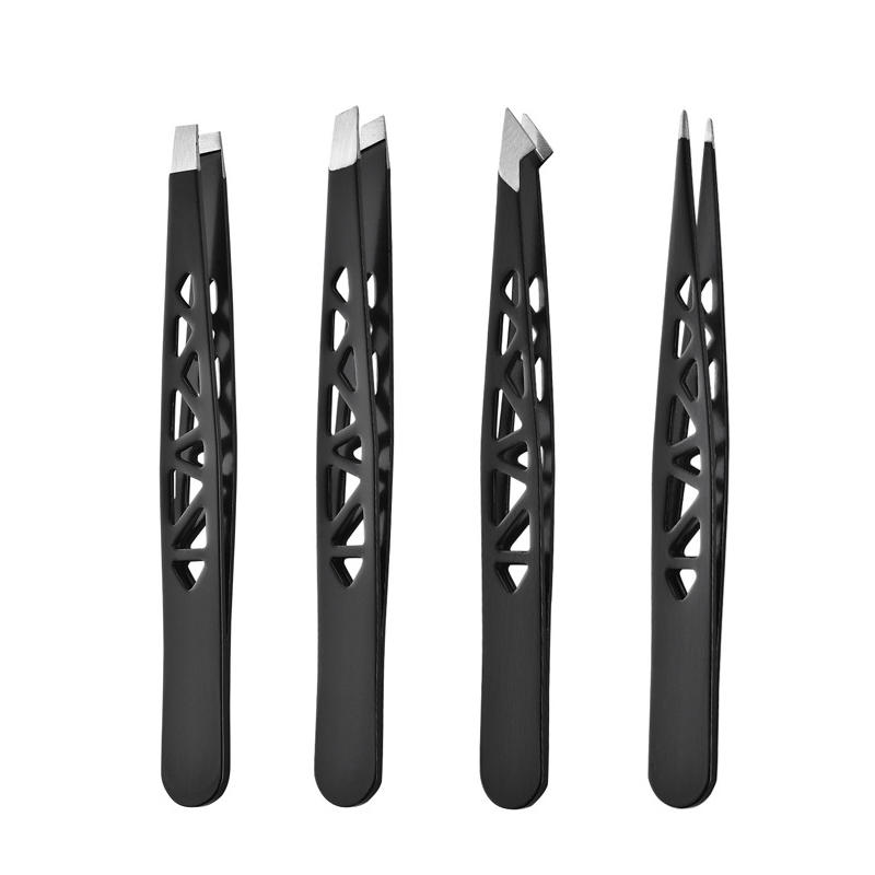 4pcs Eyebrow Tweezers Set - Professional Precision for Brow Shaping, Beard Plucking Amp; False Lash Application,Eyebrow Tool Set