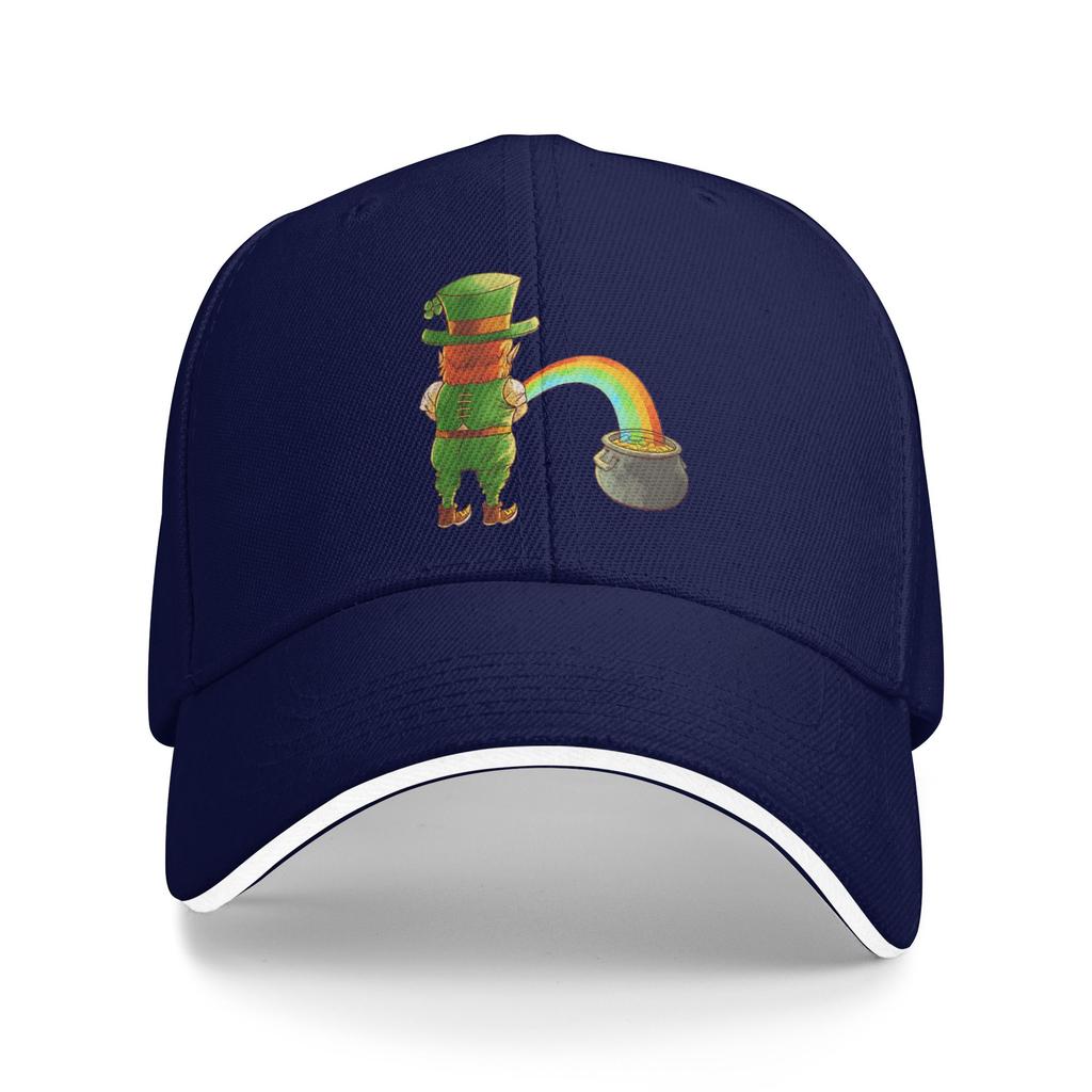 Golden Rainbow St Patricks Day Sun Baseball Cap Summer Trendy Trucker Hat For Couple Women Outdoor Sports Snapback Cap