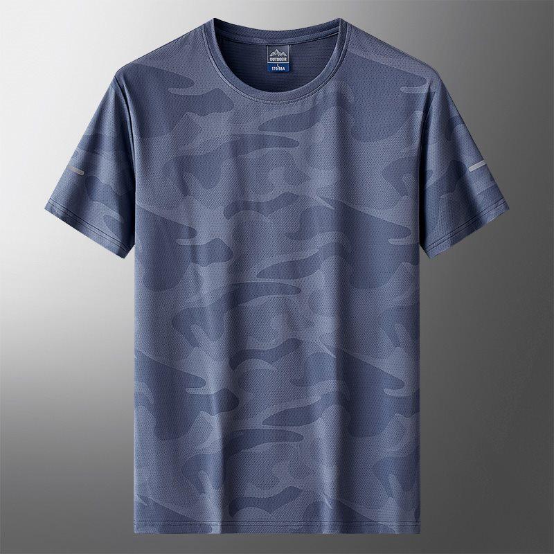 Herren Outdoor Sommer Eisseide Schnelltrocknendes Kurzarm-T-Shirt: Leichte Sport- und Freizeit-Fitnessbekleidung