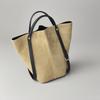 Frosted Cowhide 2025 New Niche High-end Shoulder Bag Large-capacity Tote Bag Portable Vegetable Basket Bag Genuine Leather