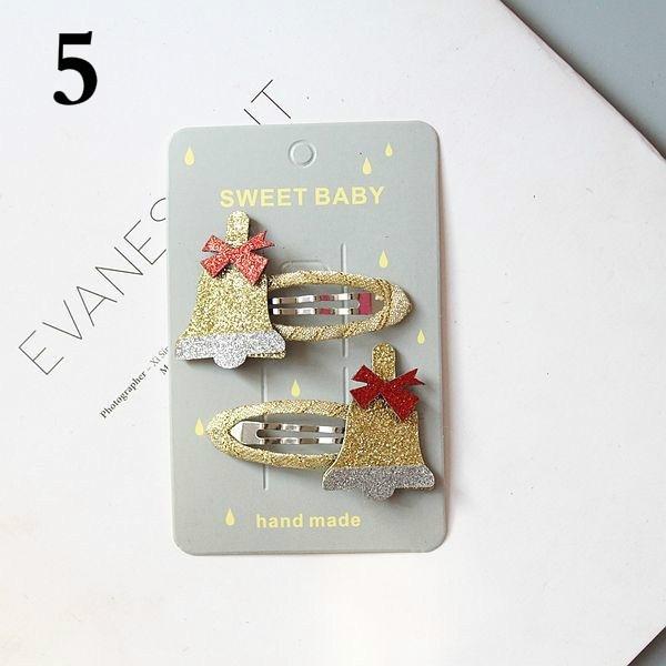 2pcs Girls Cute Christmas Hairpins Hair Clip Cartoon Headwear Kids Barrettes Gift Hair Accessories