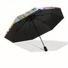 Christmas,WinnieThePooh Automatic Folding Umbrella, 8 Ribs Portable Foldable Design, Best Choice for Business and Going Out, Birthday, Hallo