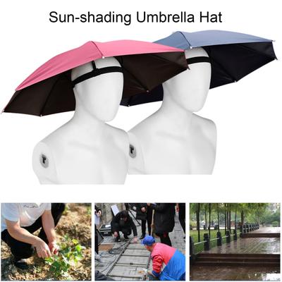 Chapéu guarda-chuva de proteção UV de 69 cm, chapéu guarda-chuva com bloqueio solar e faixa elástica à prova d'água para crianças