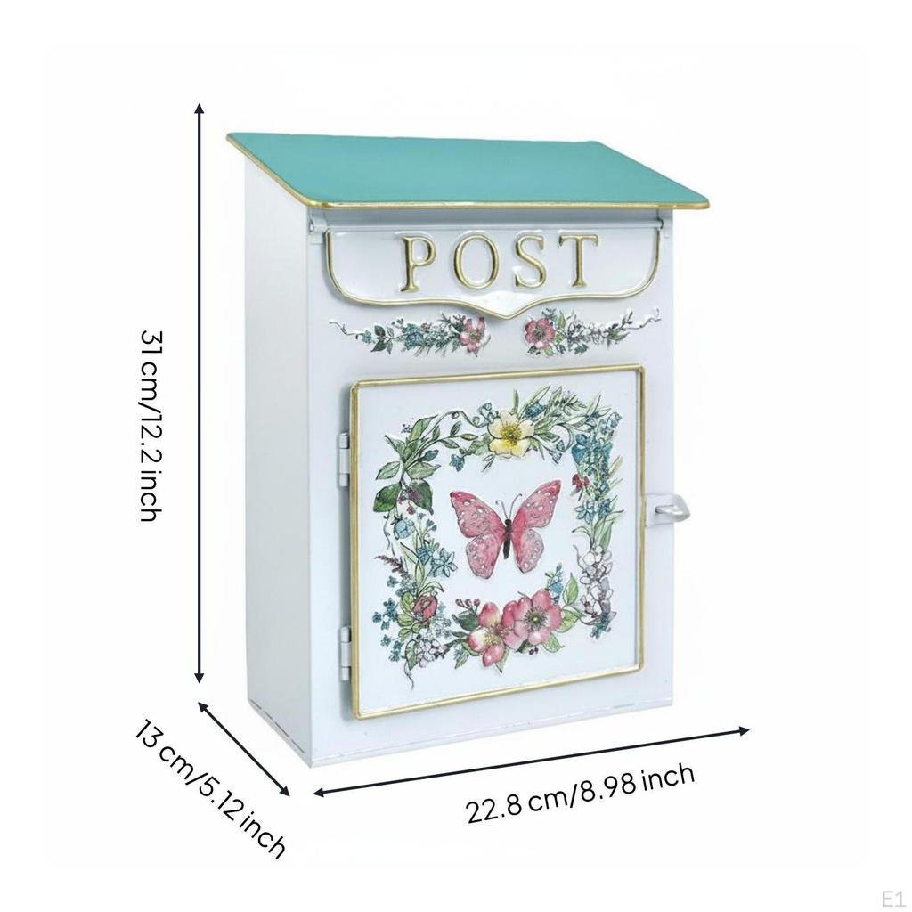 Wall Mounted Mailbox Embossed Easy to Mount for Entrance