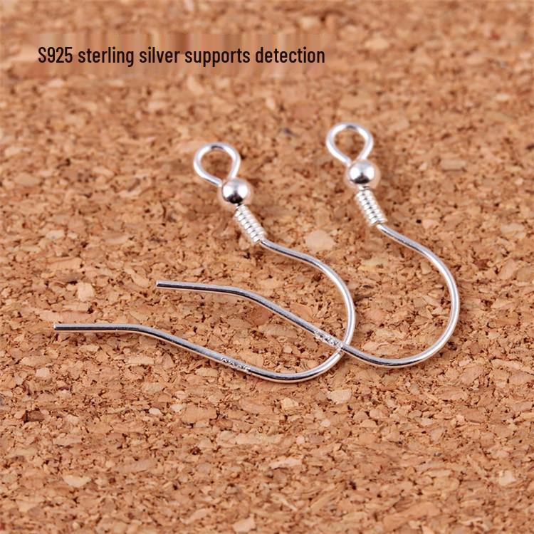 925 Sterling Silver Ear Hooks: Handmade Dangle Earrings with Pearls, DIY Jewelry Findings for Women