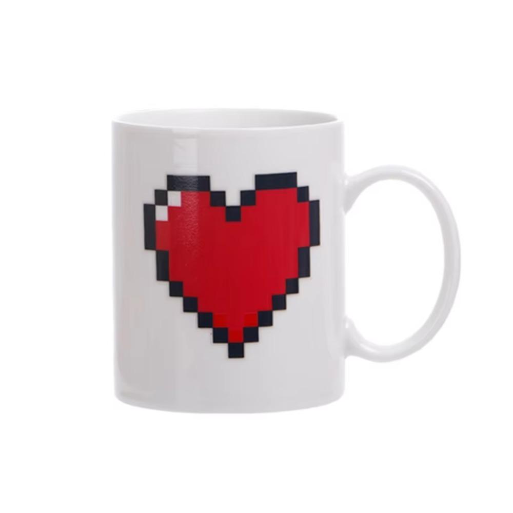 Minimalist Style Color-changing Heart Ceramic Cup Valentine's Day Gift Mug Wedding Anniversary