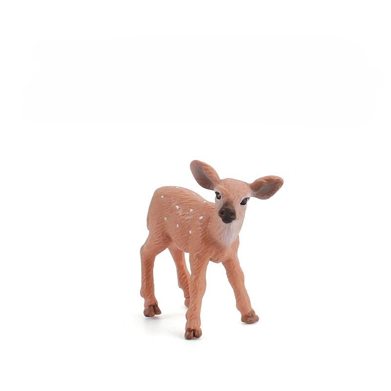 

Realistic 1Pcs Christmas Reindeer Toy Figures Mini White-Tailed Deer Animal Model Sculpture Simulation Decorative Toy Home Craft
