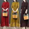 Semi-turtleneck Sweater Knitted Dress Autumn and Winter New Plus Size Women's Clothing Mother with Coat Knee-length Skirt