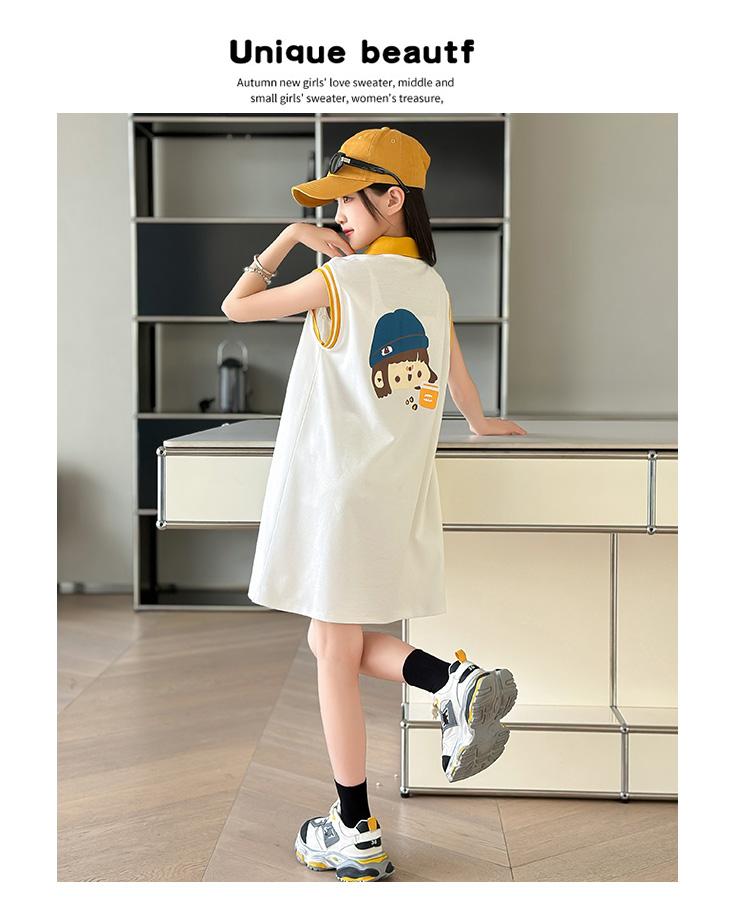 Girls' Summer Dress, New Style, Girls' Summer Dopamine Outfit, Girls' Summer Dress, POLO Skirt, Thin Version