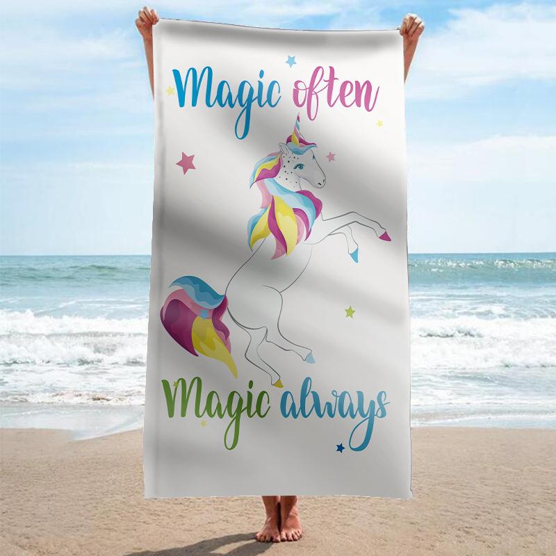 Microfiber Unicorn Beach Towel Cute Animal Bath Towel Absorbent Towels for Pool Swim Bathroom Sport Girl Quick Dry Beach Blanket