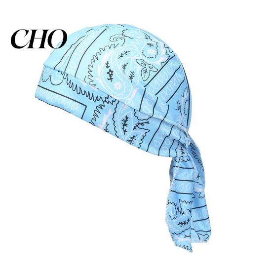 Turban Cap Cooling Hat Paisley Pattern Elastic Fit Adjustable Straps Retro Bandana Headscarf Breathable Sweat-Wicking Fabric Outdoor Cycling