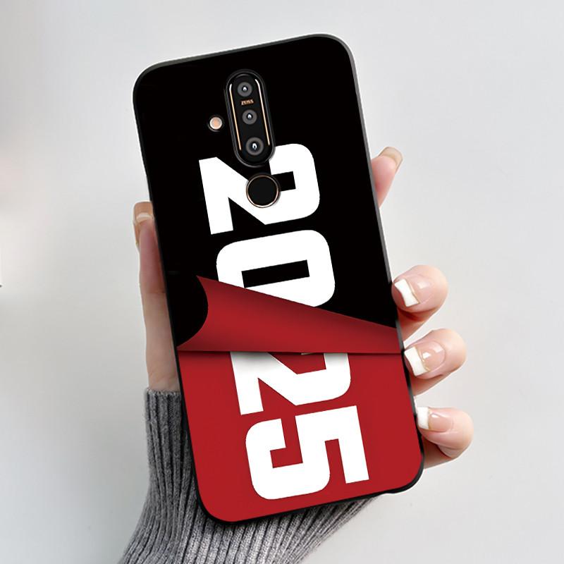 

Case For Nokia 8.1 Plus/Nokia X71 Phone Casing Soft Silicone Black Shockproof Case Aesthetic Silver Beach Pattern Back Cover Nokia X71