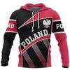 Polnische Flagge Emblem Harajuku Bedruckt Retro Mode Herren und Damen Sport Outdoor Freizeit Täglich Locker Bequem Hoodie