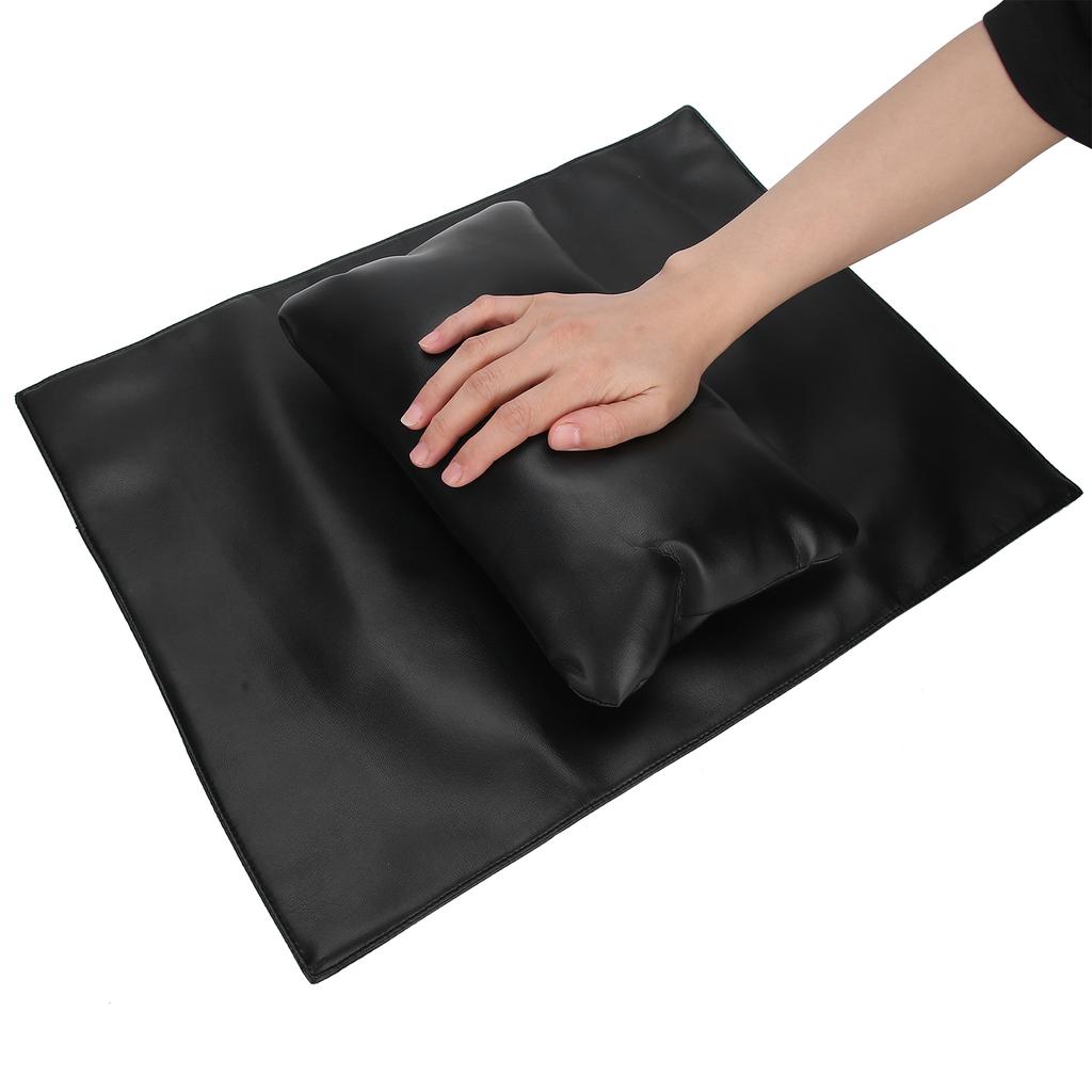 Nail Art Hand Pillow Waterproof Manicure Hand Holder Removable Nail Rest Cushion MatBlack