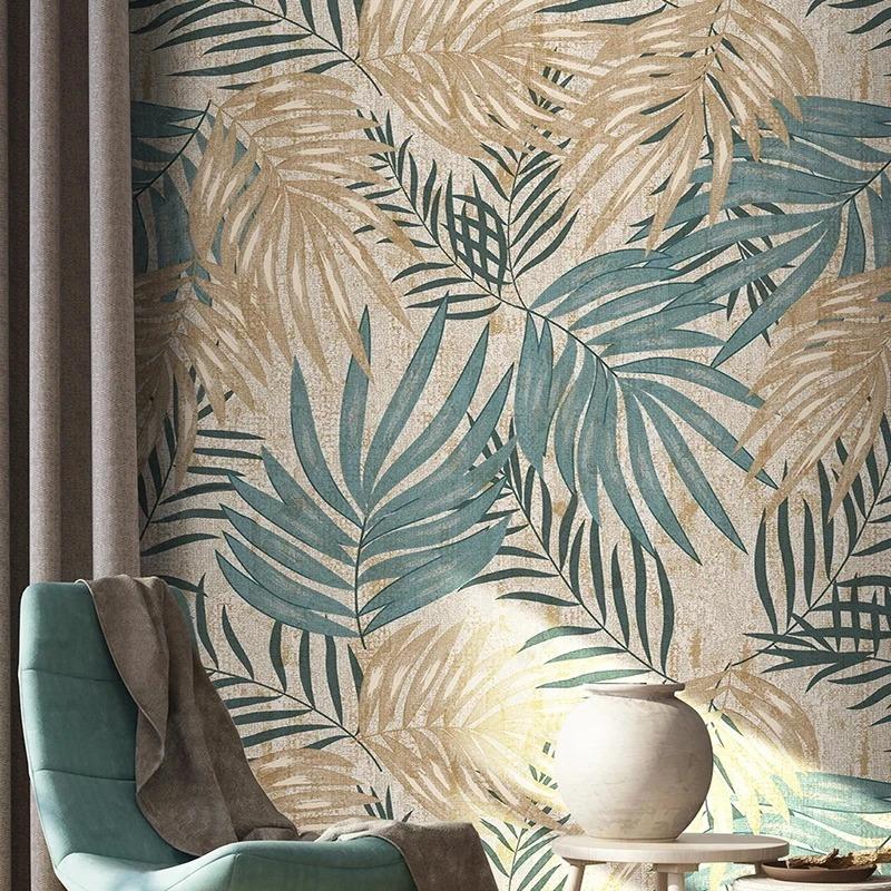 3D Wall Mural Plant Leaf Pastoral Wallpaper Bedroom Living Room TV Background Waterproof Canvas Fabric Painting Wall Art