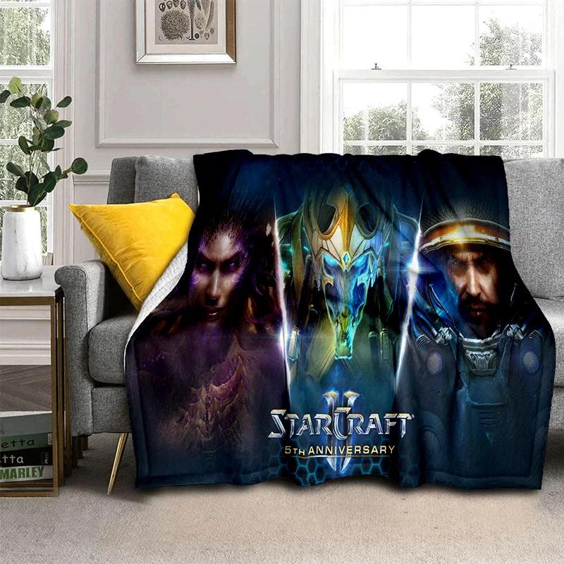 3D Retro Game StarCraft Gamer Blanket,Soft Throw Blanket for Home Bedroom Bed Sofa Picnic Travel Office Rest Cover Blanket Kids