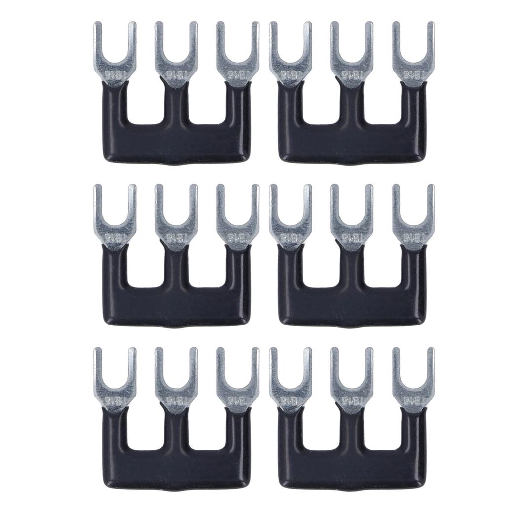 20Pcs Black Jumper Block Terminal Strip Red Copper Fork Type Terminal Strip for TB Series 15A 400V TB 1503