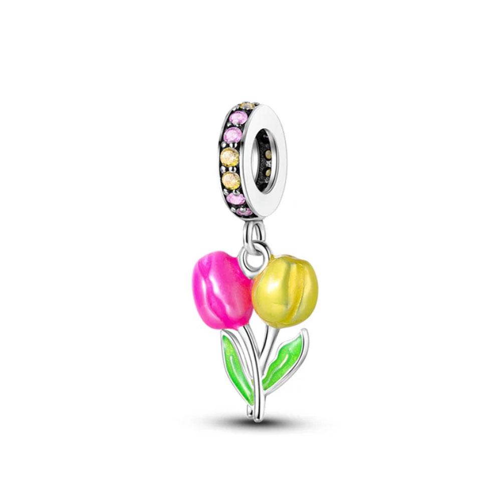 New Copper Beautiful Flower Series, Suitable For European Original Bracelet Diy Accessories, Exquisite Jewelry