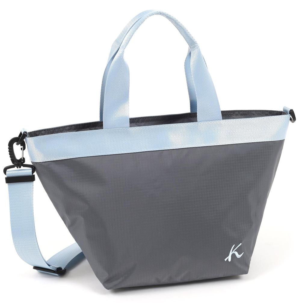 Slightly Polyester Fabric Handbag Blue 80251 [Kitamura] Water-repellent 2-way R-0768 Women's Gray/Saxe
