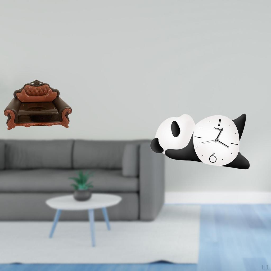 Miniature Panda Sofa Chair Wall Clock Model DIY Accessory Cute Modern Furniture for Living Room