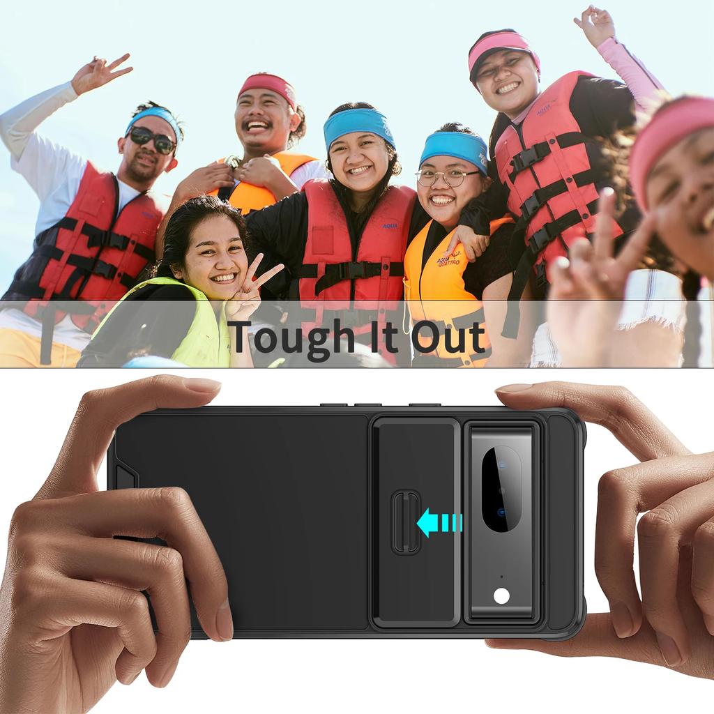 New Shockproof Hybrid Dual Layer Case for Google Pixel 9 Pro XL Slide Camera Protetion Cover for Google Pixel 8 7 Pro 8A 6A Case