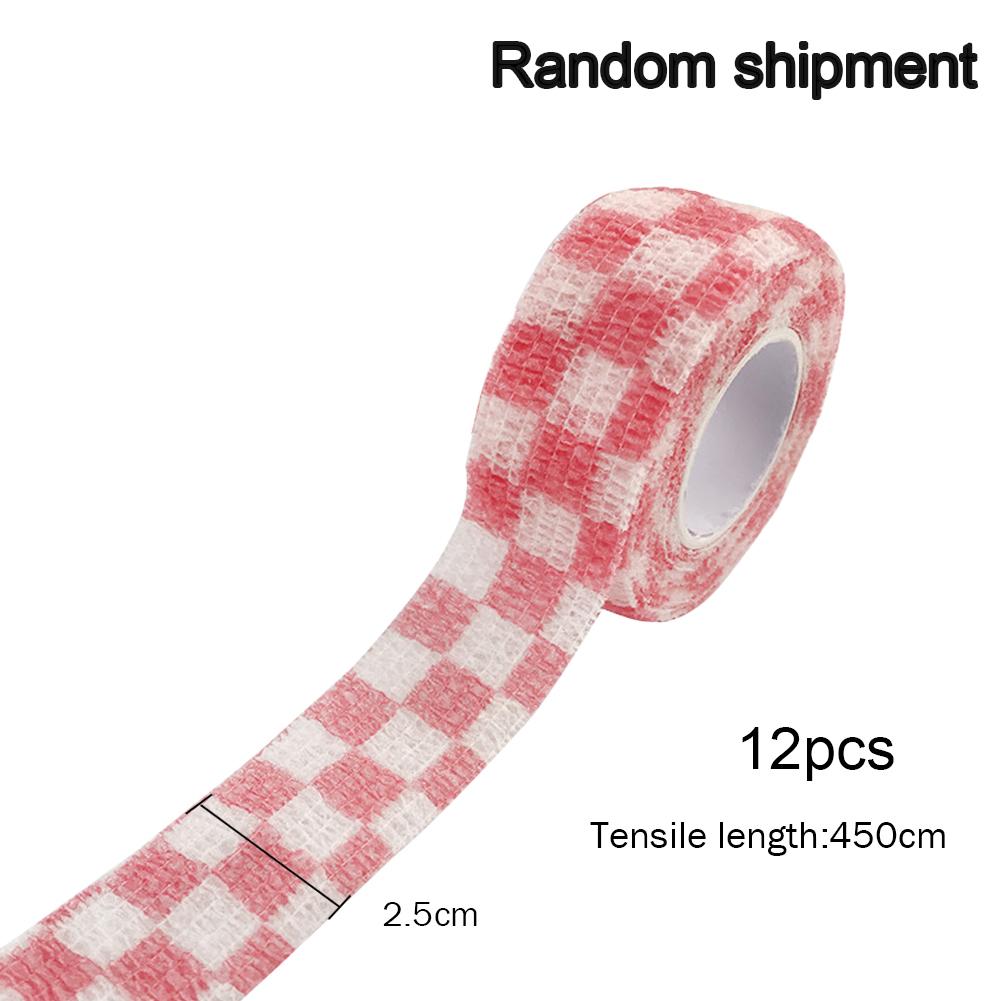 Random 12PCS Self Adhesive Bandages Cohesive Breathable Bandages Sports Tape Wrist Ankle First Aid Elastic Athletic Tape Bandage