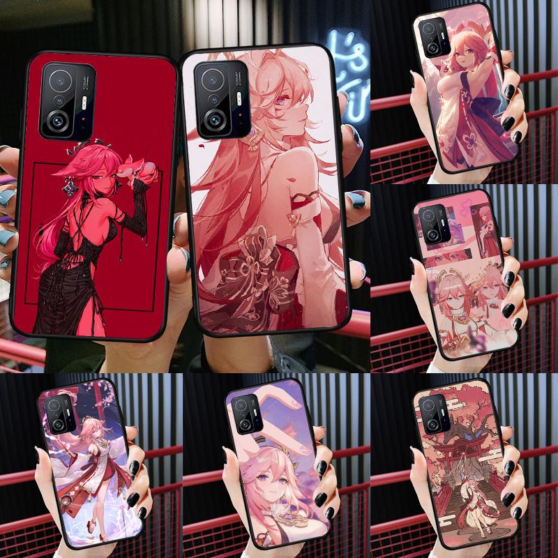 Genshin Impact Yae Miko Case For Xiaomi 14T 11T 12T 13T Pro 13 14 Ultra POCO X7 Pro X3 X5 F3 F5 F6 M6 X6 Pro Cover
