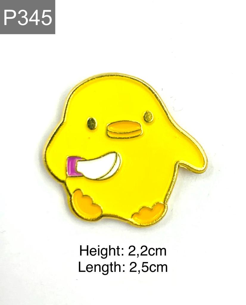 Neue Emaille Pin Ente Tier mit Messer lustig Metall Stecker Geschenk Geburtstag 1 Stück