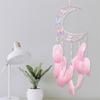 Cattura Sogni Intrecciati a Mano a Forma di Luna Decorazioni da Parete Fiore di Cristallo Farfalla Appendi da Parete Piumati Decorazioni per Camera da Letto