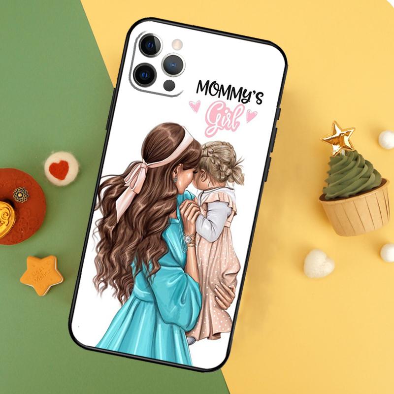 Beautiful Mother Daughter Son Case For iPhone 13 12 Mini 11 14 16 15 Pro Max 7 8 Plus X XR XS Max Back Cover