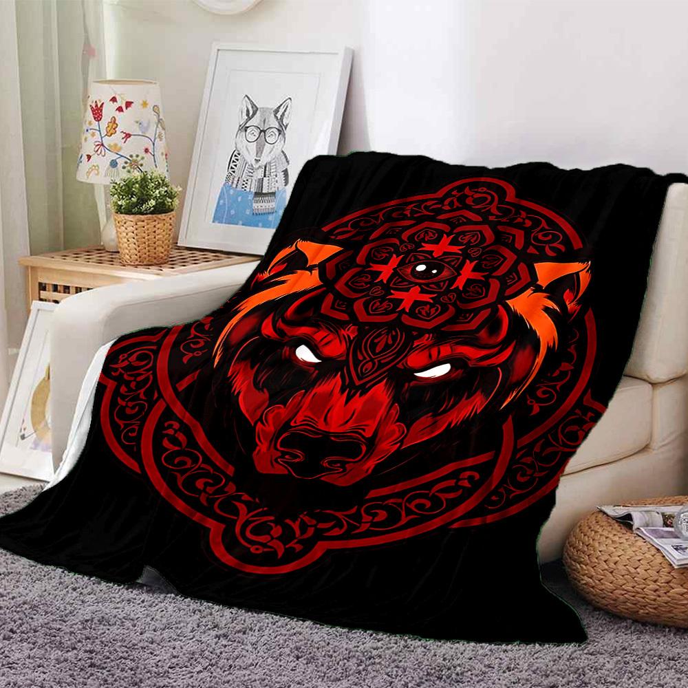 

1pc Bull Mandala Throw Blanket Soft Flannel, Cozy All Season Polyester Perfect for Home, Office 80cmx120cm