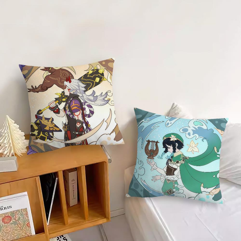 Genshin Impact Skirk boy cool b cushion cover Pillow Cover Decoration Room Home Sofa living Office Car Nordic Simplicity