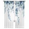 Pastoral Plants Flowers Plants Watercolor Sheer Curtain Living Room Drapes Home Bedroom Voile Curtain Tulle Window Curtain