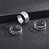 Minimalist Three-Piece Women's Ring Set: Trendy Open Tail, Index Finger, and Band Designs
