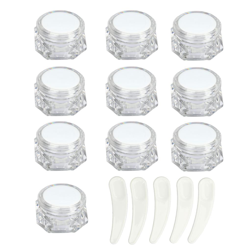 10 PCS Diamond Shape Empty Plastic Jars Pot Reusable Leakproof Cosmetic Containers for Creams Lotions Cosmetics