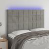 VidaXL LED Headboard Bedroom Furniture Double Bed Accessory Head of Bed Frame Interior Light Grey 3122472