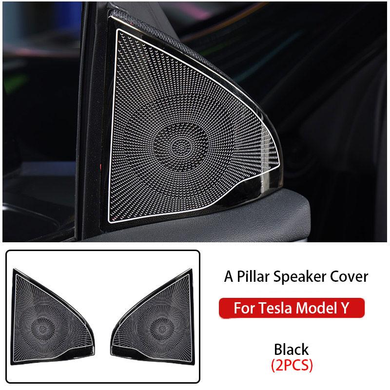 For Tesla Model Y 20-24 Car Audio Speaker Cover Interior Trim Sticker Door Loudspeaker Cover Under Seat Outlet Vent Trim