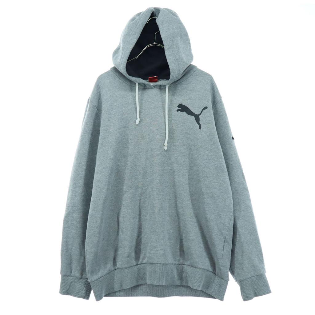 Puma One Point Long Sleeve Zip Hoodie O Gray Men's Used