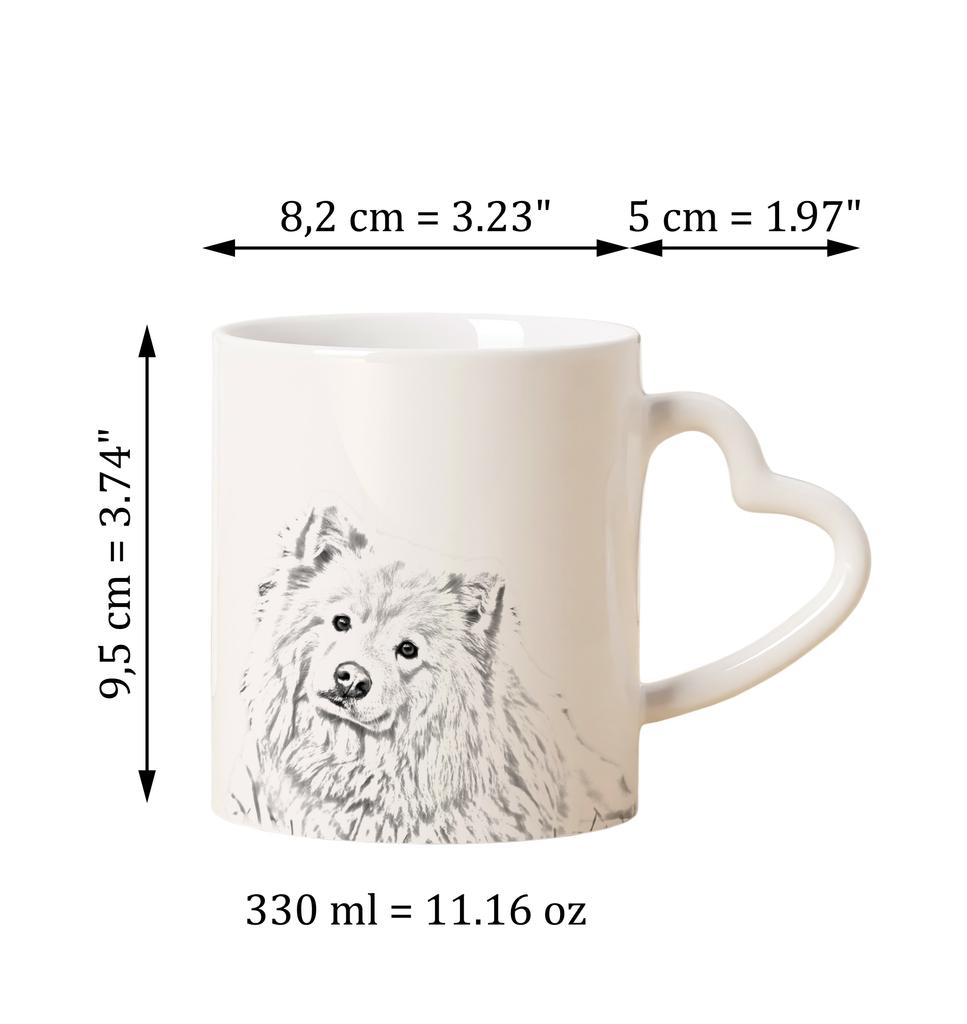 Finnish Lapphund, Finnish Lapponian Dog - Cup with a Dog, Adorable Cup with a Heart-shaped Handle, Universal Gift from the Art-Dog Brand