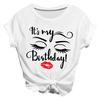Fashion Women Casual Short Sleeve Letter Printed  Tops Tee T-Shirt Blouse