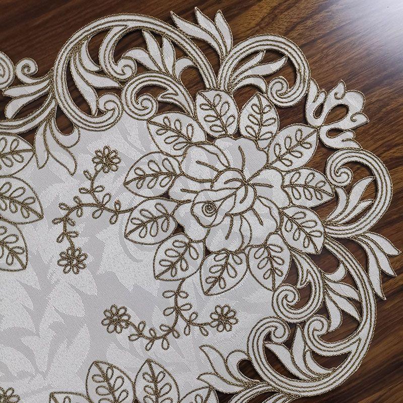 

Ручная работа, пасторальная овальная салфетка с полым узором в китайском стиле, вышивка Beige + Lemon Tea 30*45cm